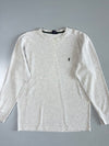 Polo Ralph Lauren Sleepwear Waffle Knit Thermal Tee White Green Tipped Crewneck (XL)