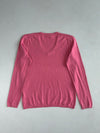Tommy Hilfiger Classic V-Neck Knit Sweater – Pink (S)