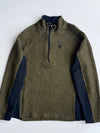 Spyder Olive Green Black Quarter-Zip Fleece Pullover (XL)