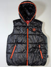 Dickies Black Hooded Puffer Vest – Orange Zip (M)