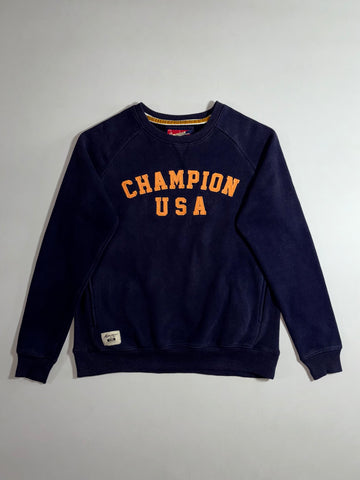 Champion USA Spellout Raglan Sweatshirt  Navy (S)