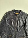 Danier Quilted Leather Moto Jacket – Navy woman’s (L)