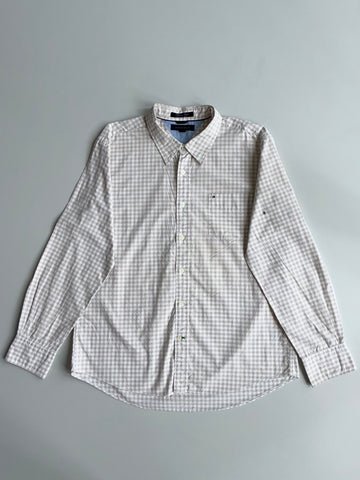 Tommy Hilfiger | Beige Gingham Heritage Poplin Shirt | (XL)