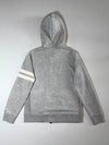 Tommy Hilfiger Port Full-Zip Hoodie – Grey Melange with Striped Sleeve (M)