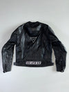 Dainese Stealth Black Genuine Leather Armoured Moto Racing Jacket PADDED (Back Hump) (M)