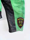 Vintage Kawasaki Racing Heavy Pure Leather  Jacket with NGK, Arai & Bridgestone Sponsor Patches (PADDED) (M)