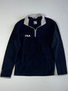 Vintage FILA Navy & Grey Half-Zip Fleece Pullover – 95 (S)