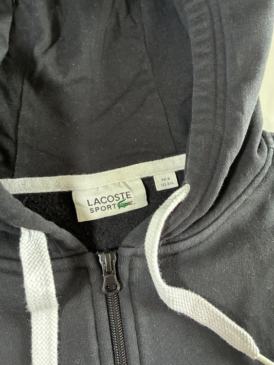 Lacoste Sport Black & White Colorblock Full-Zip Hoodie (3XL)