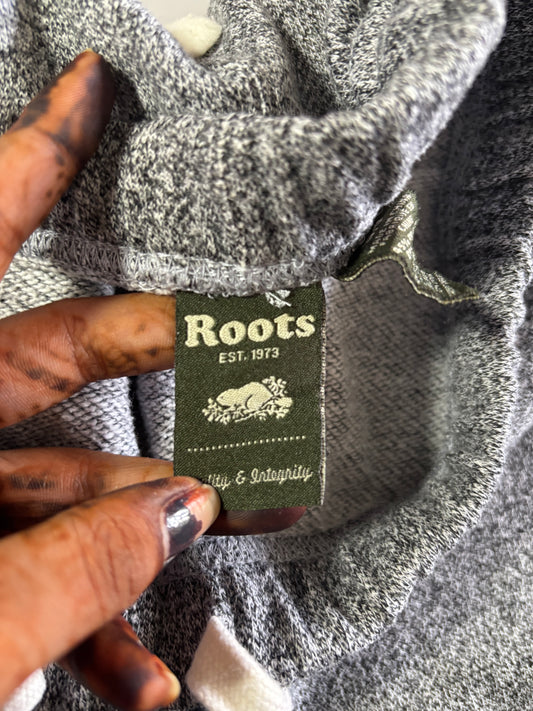 Roots Beaver Logo Wide Leg Sweatpants – Salt & Pepper Grey (W:29) (L:39)