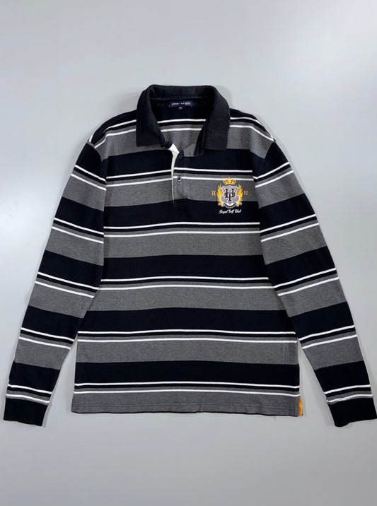 Hang Ten Striped Rugby Polo T-Shirt (L)