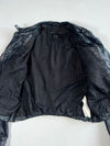 Zara Basic Women’s Black Leather Biker Jacket – Quilted Shoulders, Buckle Hem (XS)