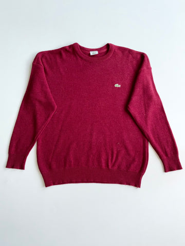 Vintage Lacoste Burgundy Knit Sweater – Made in France – Size  (XL)