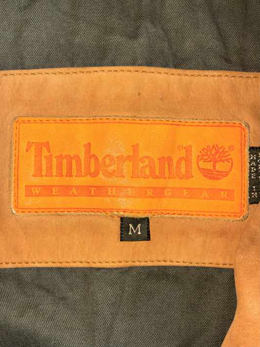 Timberland Weathergear | Tan Suede Leather Bomber Jacket (M)
