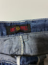 Oni Arai Y2K Bleached Wash Contrast Stitch Jeans – Blue (W:38) (L:38)