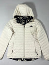 The North Face Reversible Hooded Puffer Jacket in Cream & Abstract Print Women’s (M)