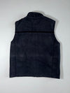 Lacoste Black Zip-Up Vest – Quilted Lining, Metal Croc Logo (M)