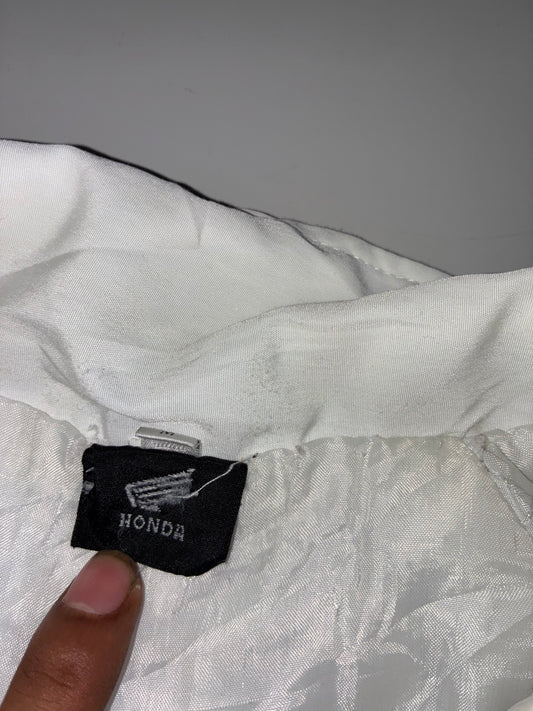 Lucky Strike BAR Honda F1 Racing Jacket, White & Black with Embroidered Sponsor Patches (L)