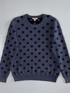 Burberry Polka Dot Cotton-Cashmere Blend Crewneck Sweatshirt (M)