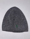 Vintage Polo Ralph Lauren Charcoal Grey Ribbed Wool Beanie (H:8.5 inches/W:17 inches)