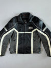 Black/Grey Racing Jacket with  (Padded) Reflective Piping (M)