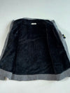 Stone Island Grey Ribbed Knit High Neck Button-Up Cardigan with Compass Badge (L)