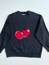 KIRSH Big Cherry Black Crewneck Sweatshirt – Size (L)