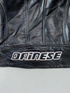 Dainese Stealth Black Genuine Leather Armoured Moto Racing Jacket PADDED (Back Hump) (M)
