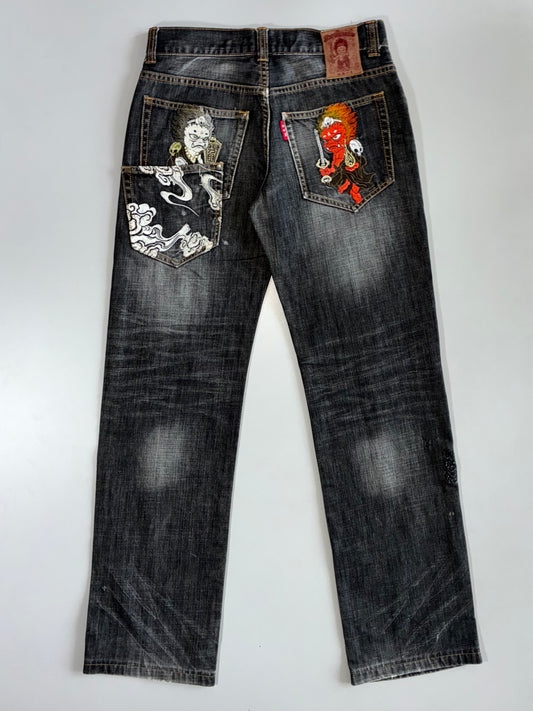 Nippon Blue Premium Original Embroidered Denim Jeans (W:30 |L:40)