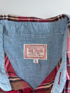 Vintage Big Train Western Plaid Flannel Shirt – Red (L)