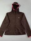 Y2K Adidas Brown & Pink Fleece-Lined Zip-Up Hoodie Women's (S)
