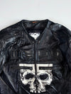 ICON Skull & Crossbones Black Leather Moto Jacket (XL)