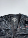 Vintage Genuine Leather Biker Vest with “Live To Ride” Eagle Patch & USA Moto Badges (XL)