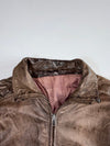 Vintage Distressed Brown Leather Jacket (Xl)