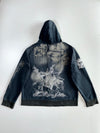 Black Bone Faded Graphic Zip Hoodie (2XL)