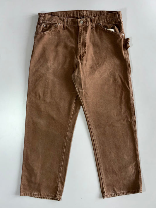 Vintage Dickies Brown Canvas Straight-Leg Pants (W:36 |L:40)
