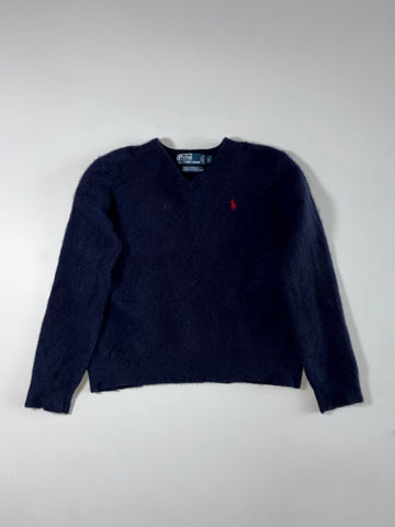 Vintage Polo by Ralph Lauren Navy Lambswool V-Neck Sweater WOMENS (XS)
