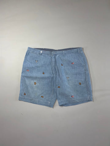 Polo Ralph Lauren Chambray Embroidered Western Shorts (W:44) (L:23)