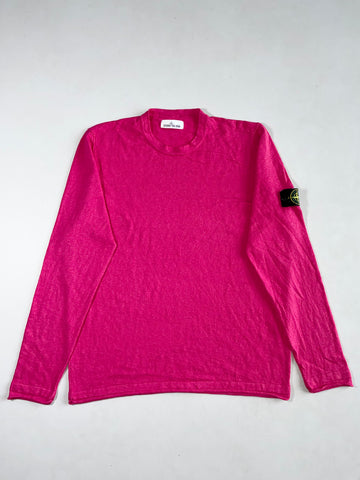 Stone Island Fuchsia Pink Knit Crewneck Sweater(XL/2XL)