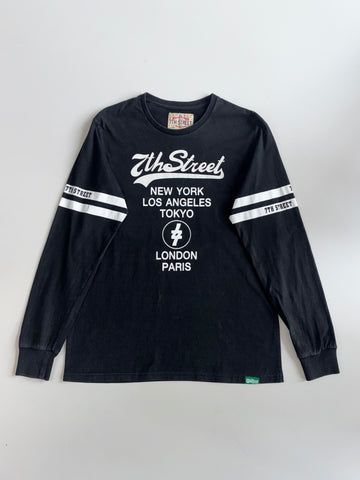 7th Street Vintage Graphic Long Sleeve Tee - Black