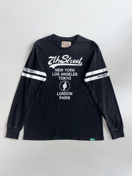 7th Street Vintage Graphic Long Sleeve Tee - Black
