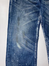 Lee Vintage Distressed Paint-Splatter Straight-Leg Denim Jeans (W:32) (L:39.5)