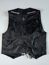 Euro Stars Western Fringe Leather Biker Vest (M)