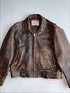 Avirex Type A-2 Distressed Brown Leather Flight Bomber Jacket (2XL)