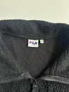 FILA Biella Italia Sherpa Fleece Zip-Up Vest – Black(L)
