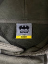 Vintage Batman Bandana-Print Logo Hoodie Olive Green, DC Comics ’17, (M)