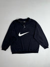 Vintage 90s Nike Big Swoosh Quarter-Zip Track Pullover – Black (2XL)