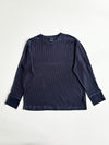 Vintage 90s Tommy Hilfiger Navy Ribbed Long Sleeve Tee | Size (XL)