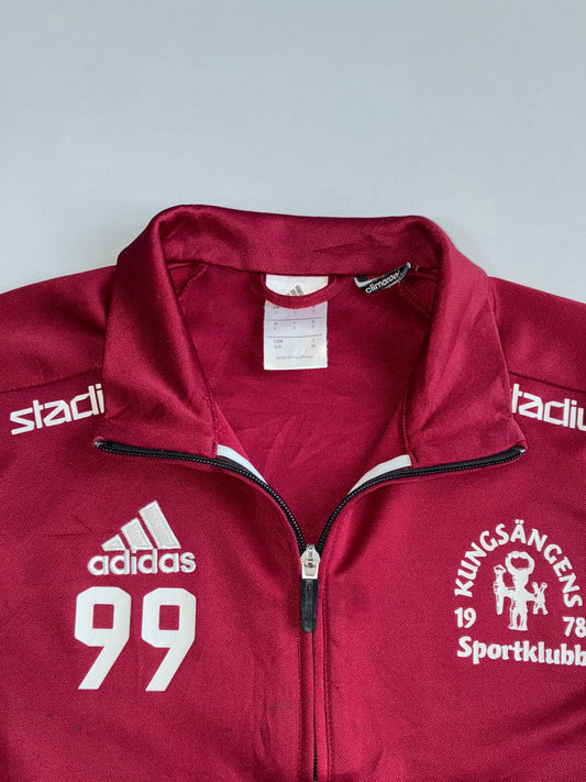 Adidas Climacool Burgundy Team Track Jacket | Vintage Full Zip 3-Stripes Jacket (M)