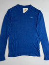 Hollister Knit V-Neck Sweater – Heather Royal Blue (M)