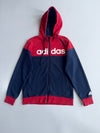Adidas | Navy Red Full-Zip Hoodie | (M)